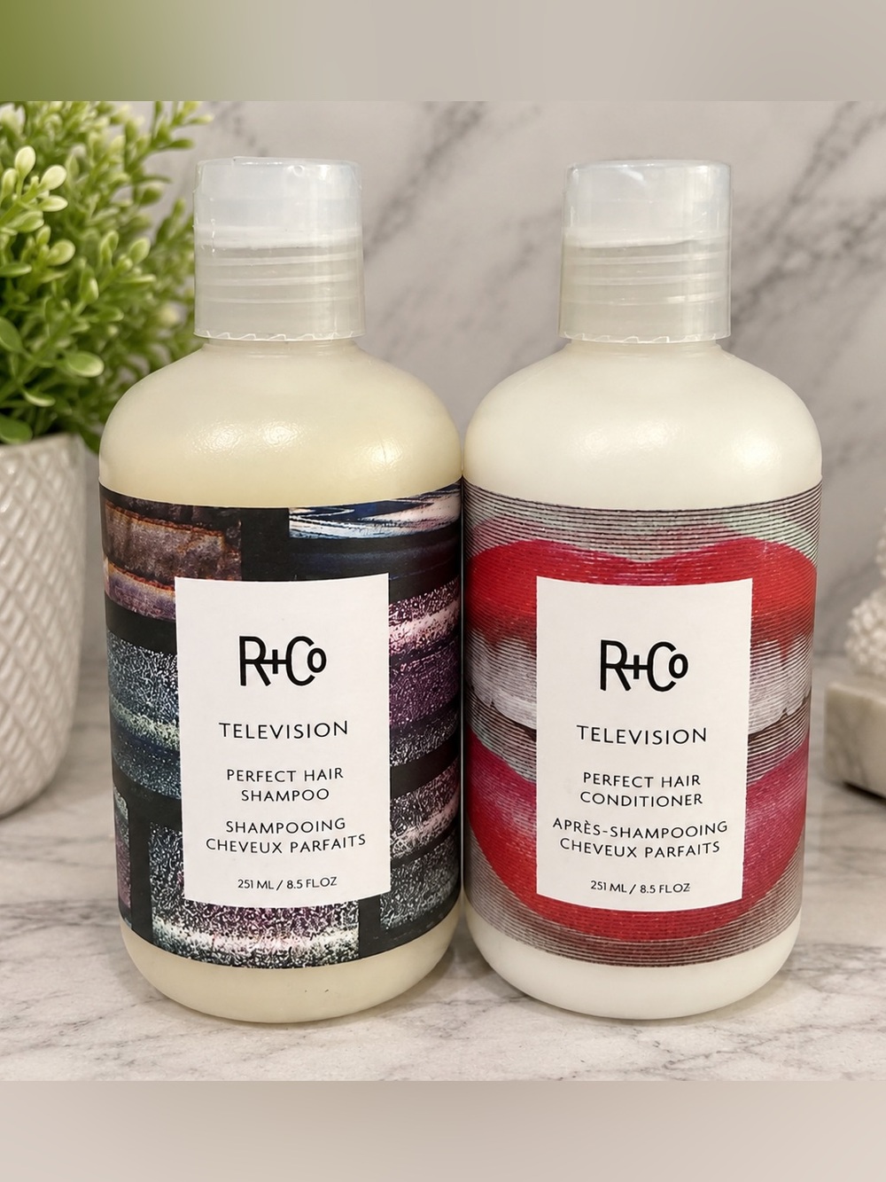 NEW! R+Co TELEVISION Perfect Hair Shampoo Conditioner Set Bundle (8.5 oz x 2!)